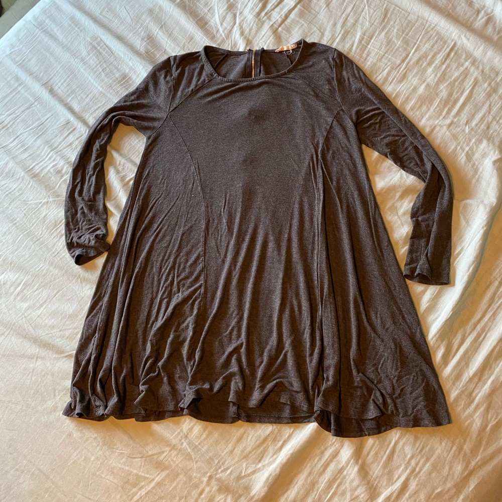 Gray Long Sleeve Dress